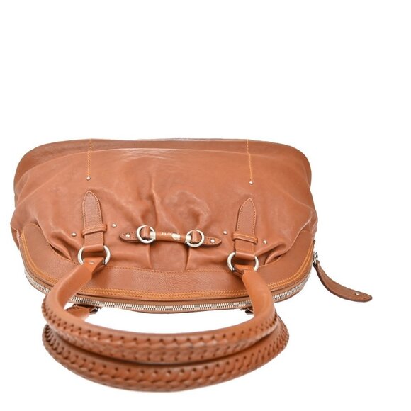 CHRISTIAN DIOR Logo Hand Bag Leather Brown Italy SHW - Picture 3 of 16